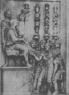 L’imperatore Costantino riceve la sottomissione di un capo barbaro