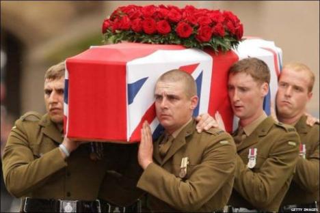 The Last Lie?: The State gets the militarist image it wanted as soldiers carry Harry Patch’s coffin from Wells Cathedral